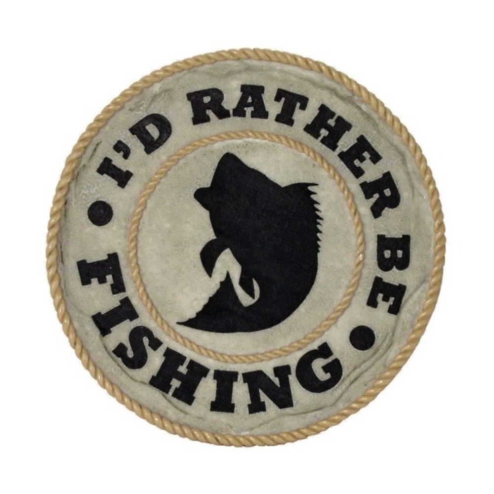 Garden Décor I'd Rather Be Fishing Stepping‎ Stone Decorative Stone